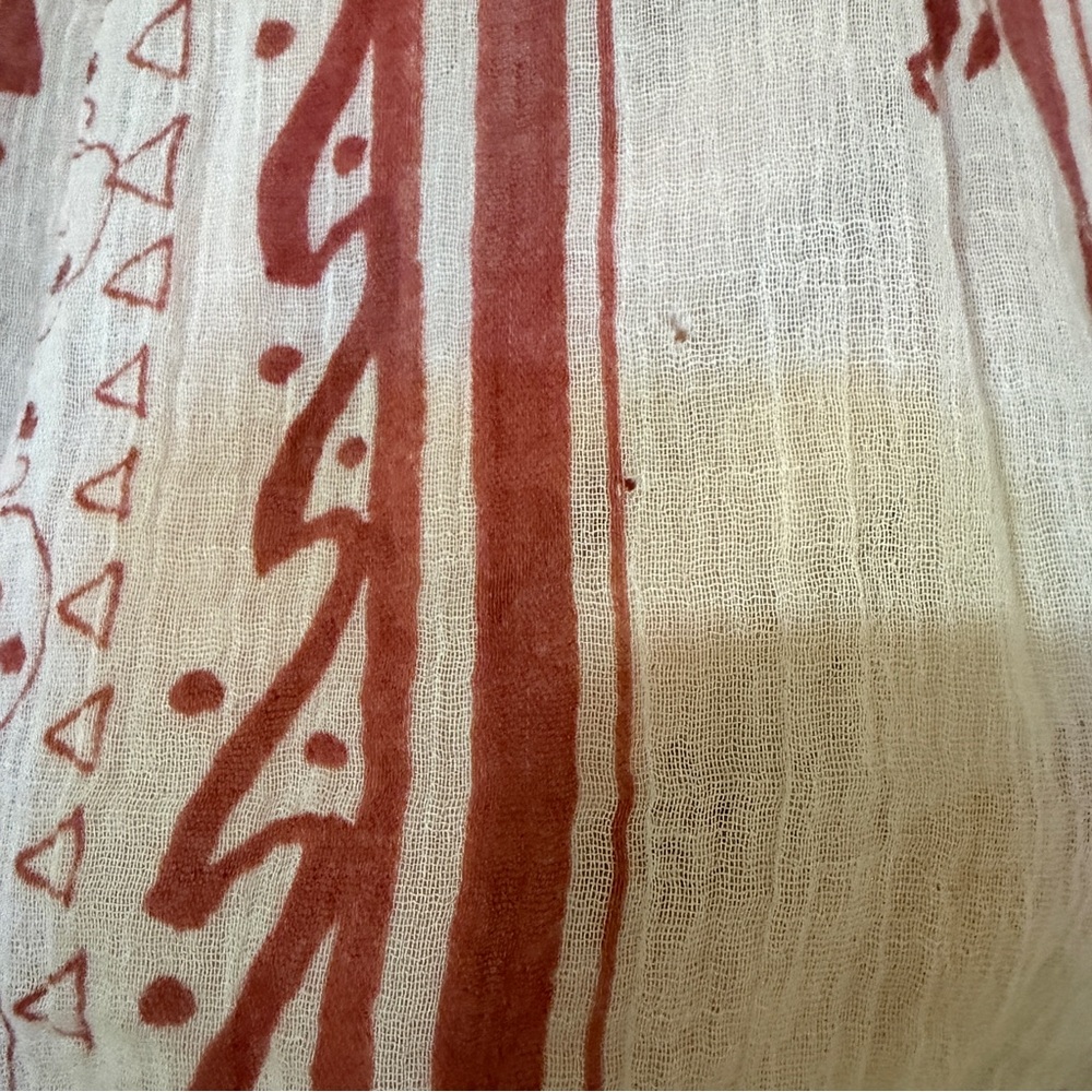 Free People Red and Off White Boho Blouse - Picture 9 of 10
